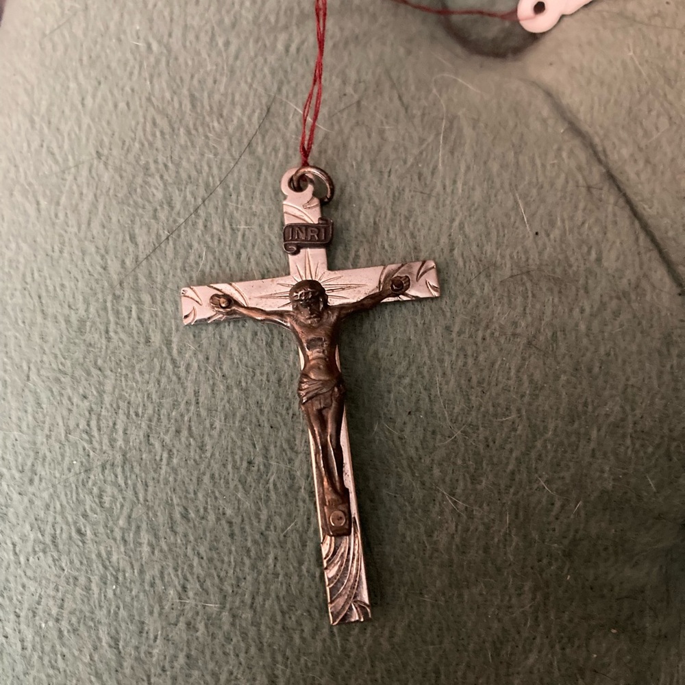 AP Sterling rosary cross vintage